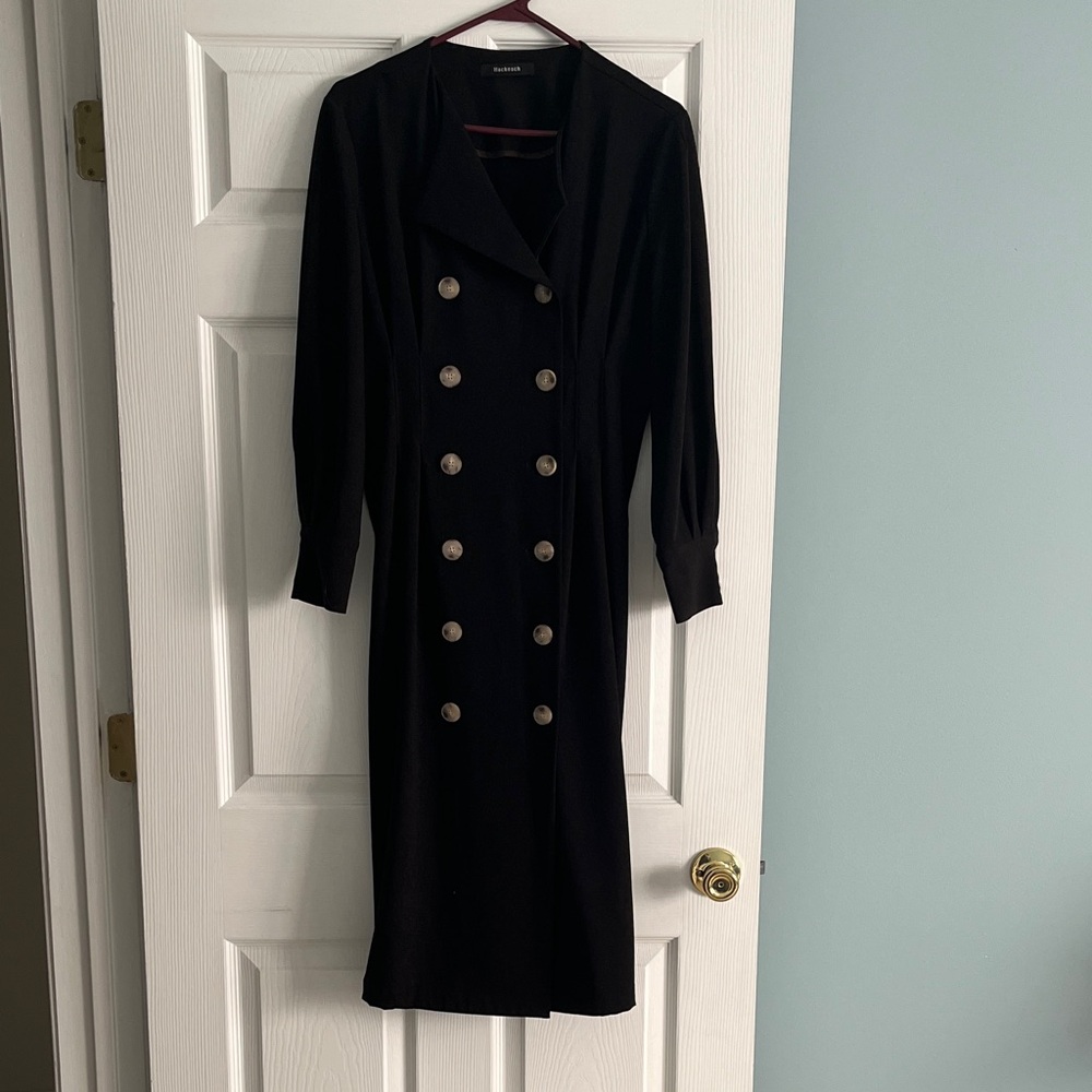 WConcept Classic Black Double-Breasted Women's Dress